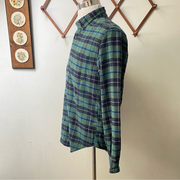 J Crew Wool Flannel Plaid Suede Elbow Patch Oxford Button Up Shirt - Picture 9 of 15